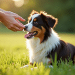 Chien border collie et australian shepherd en plein air