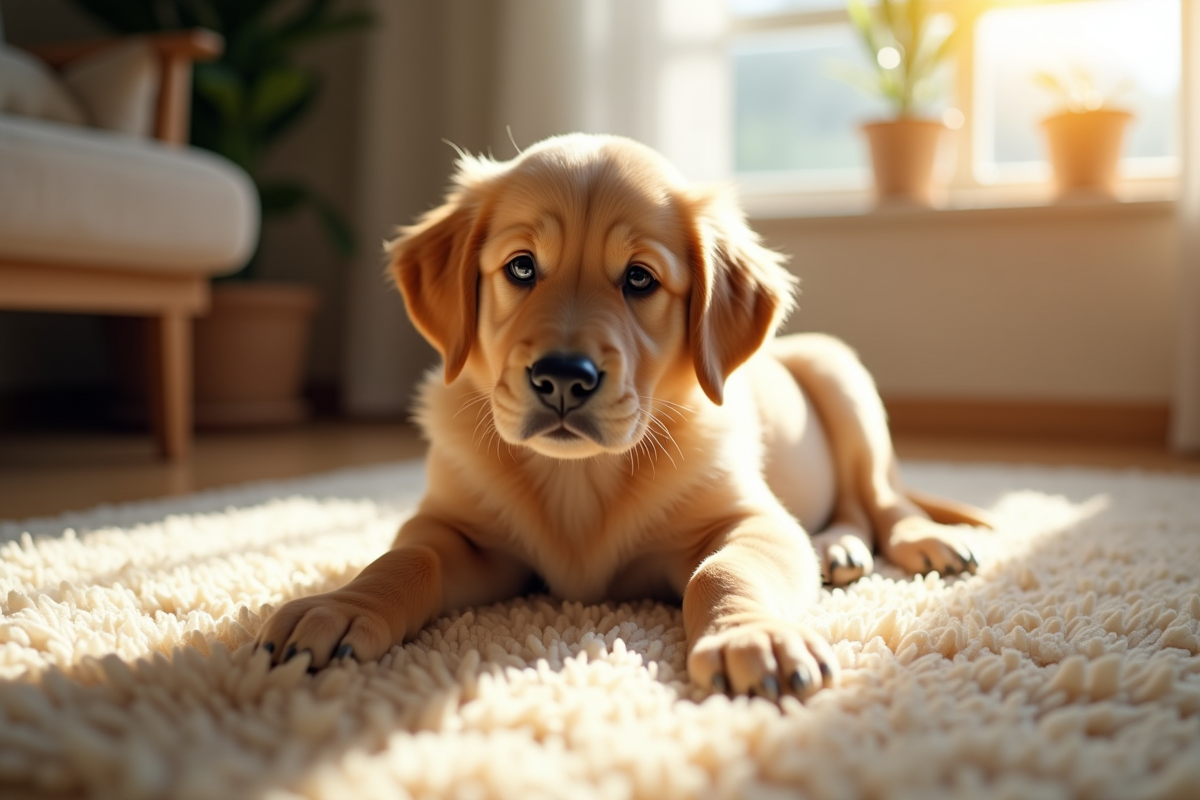 Chiot golden retriever à l