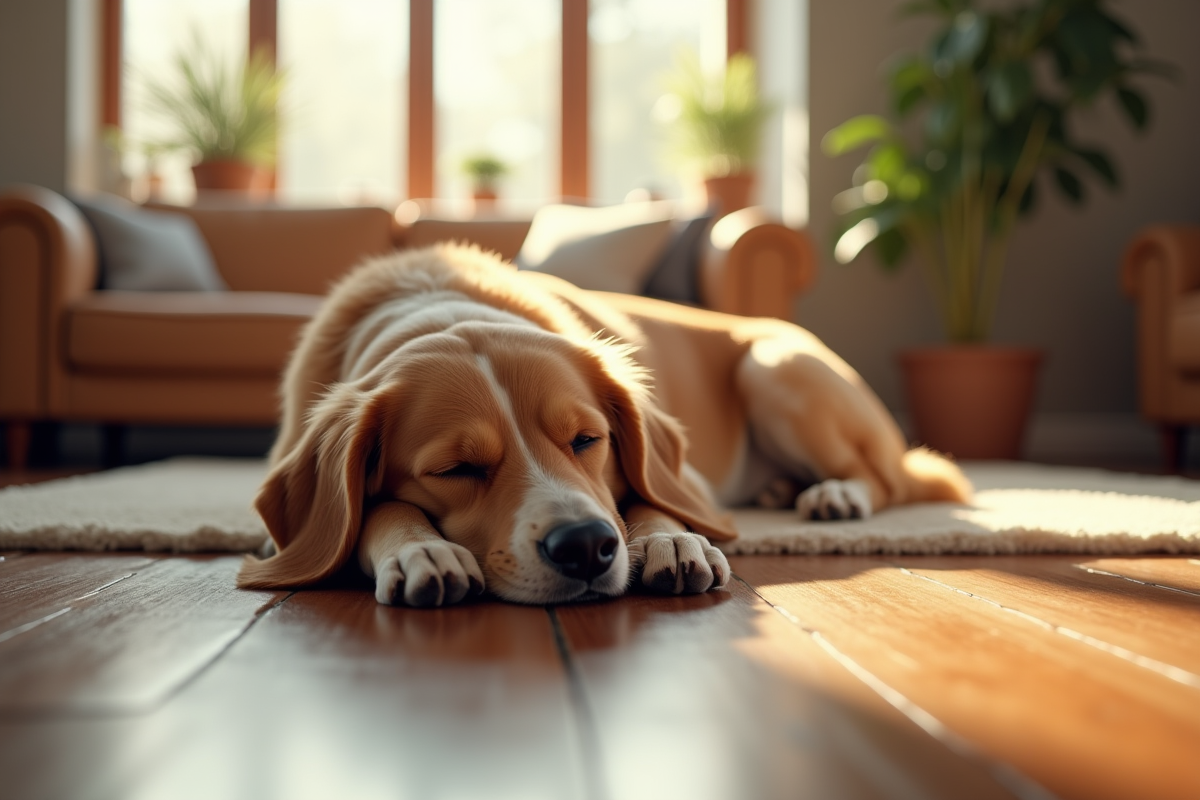 chien fatigué